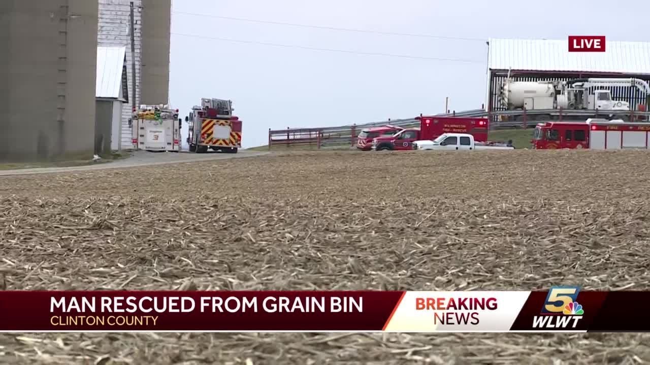 FD: Man rescued after getting trapped in grain bin at farm in Clinton ...
