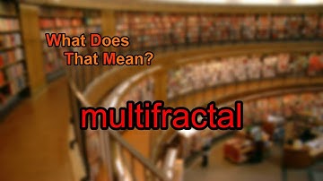 What does multifractal mean?