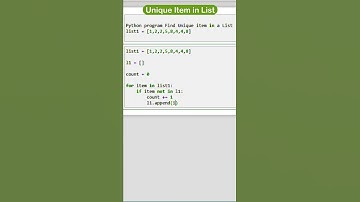 Unique Item of Given List | List in python  | Python List | #shorts  #python #ytshorts #education