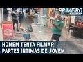 Homem tenta tirar foto das partes íntimas de jovem na fila da lotérica | Primeiro Impacto (23/12/20)