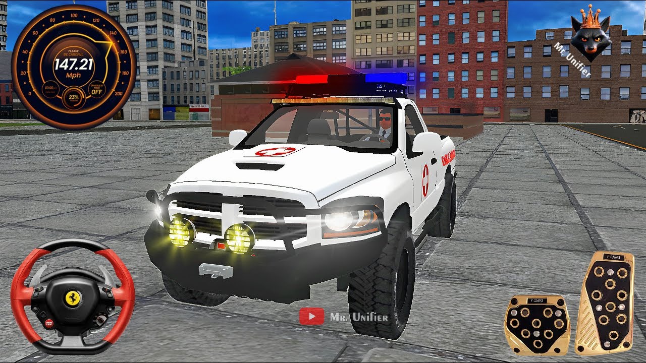 Beach Guard Ambulance Simulator Games - Ambulance Siren Driving Android Gameplay iOS