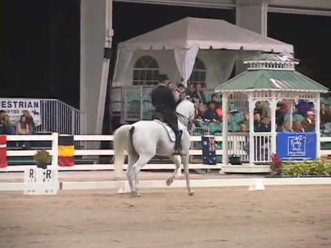 Lars Petersen and Succes freestyle dressage win.