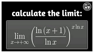 Limit of (ln(x+1)/lnx)^xlnx as x approaches +infinity 😍😍