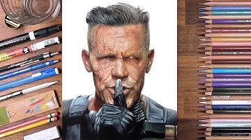 Drawing Cable (Josh Brolin) - Deadpool 2 - Time-lapse | Draw CC