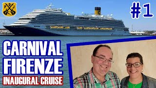 Carnival Firenze Pt.1  Inaugural Cruise Embarkation Day, Cabin Tour, Two Sea Days, Color My World