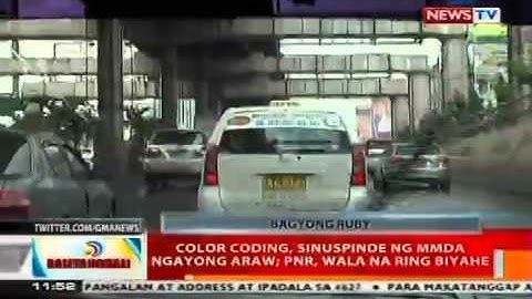 BT: Color coding, sinuspinde ng MMDA ngayong araw
