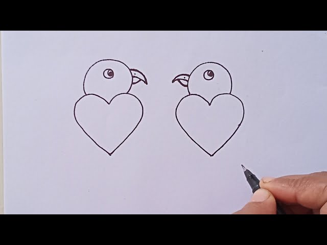 Love Birds Isolated Coloring Page For Kids Graphic Colour Drawing Vector, Love  Drawing, Bird Drawing, Wing Drawing PNG and Vector with Transparent  Background for Free Download