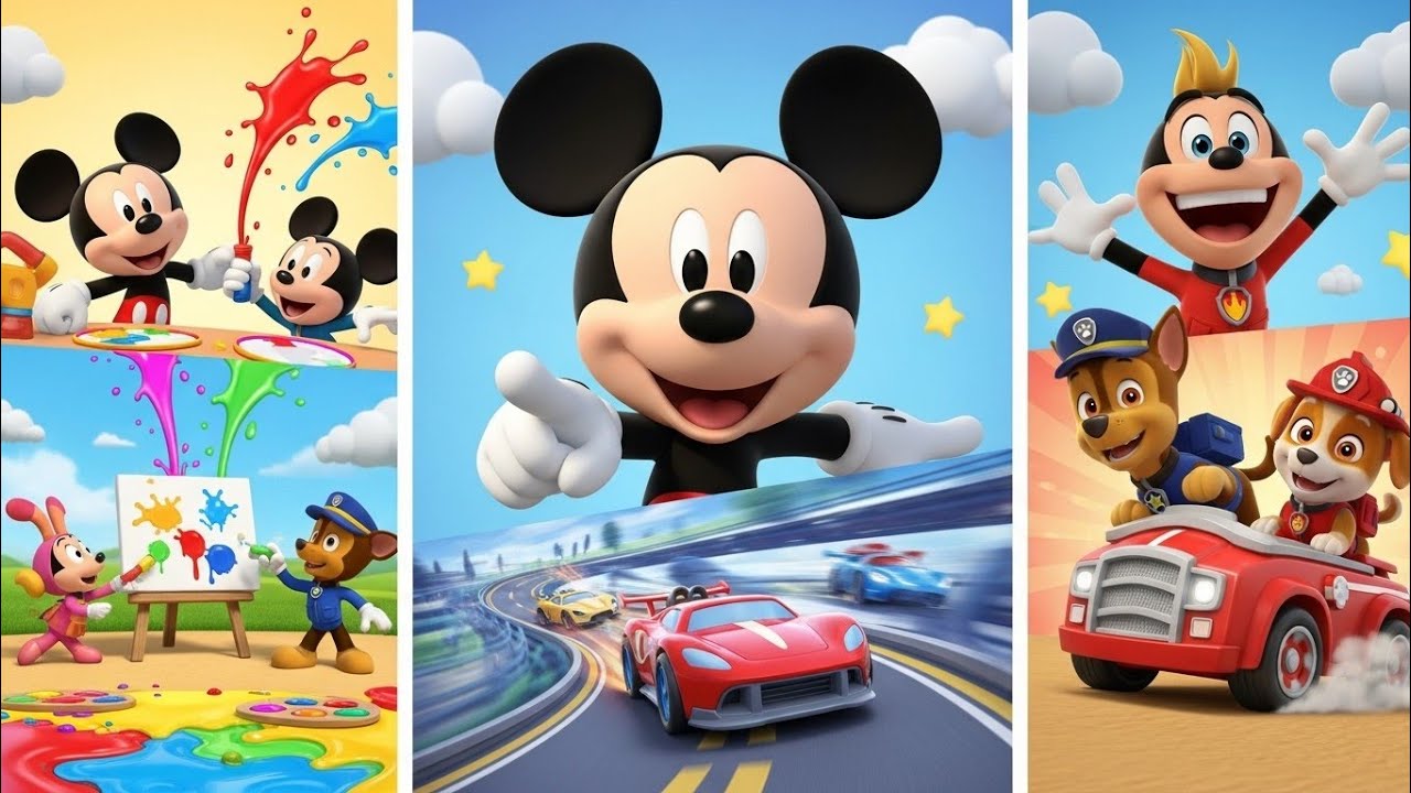 Mickey & Friends Fun Adventure 🖌️🚓 | Art, Racing, Rescue Animals & Moto Patlu