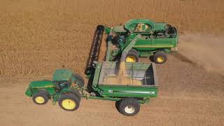 From The Air - Soybean Field Harvest