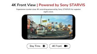 Fleettrack F9 Dual Channel Car Dashcam 4K Front, 1080P Rear 1.47 Lcd Display Front Day Time