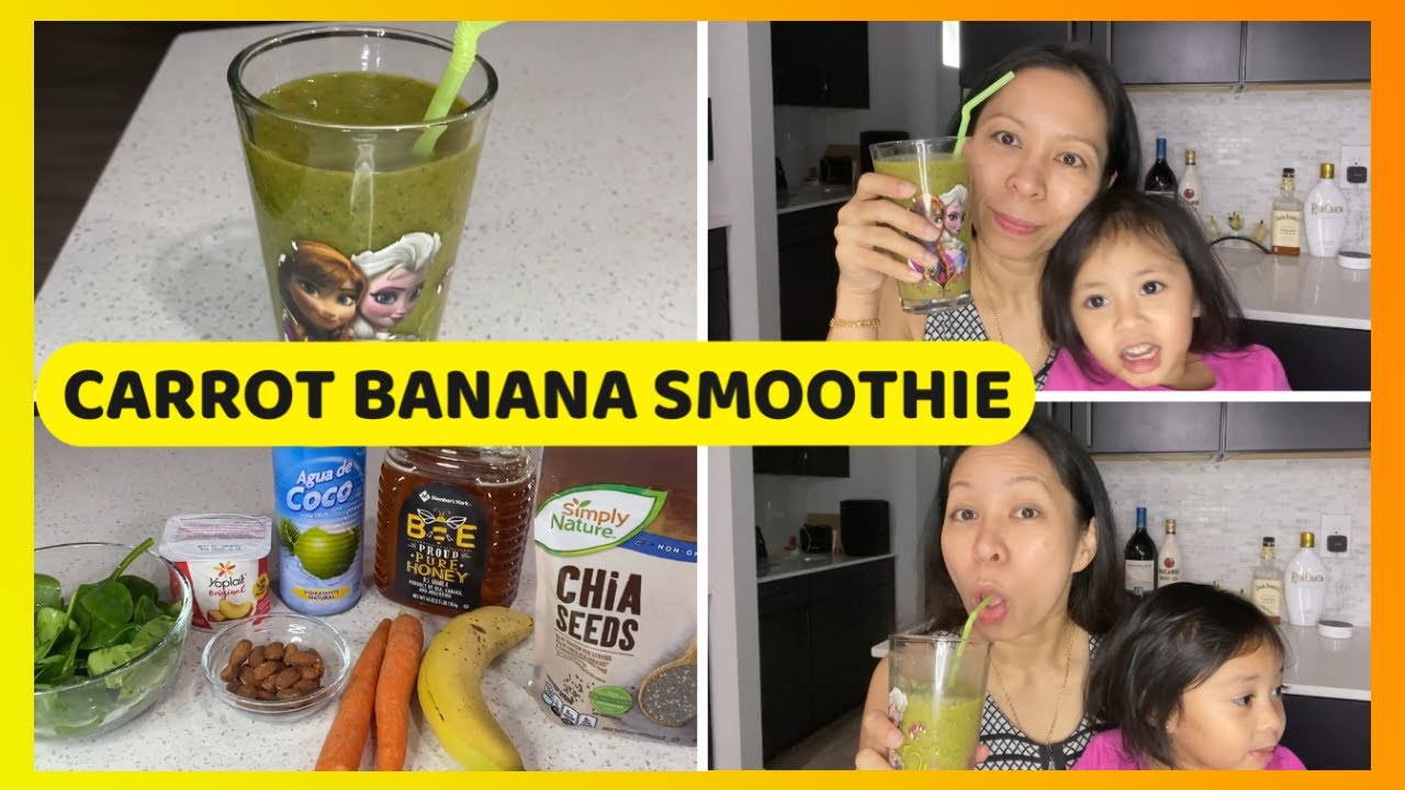 CARROT BANANA Smoothie With Spinach | Healthy and Delicious Drink