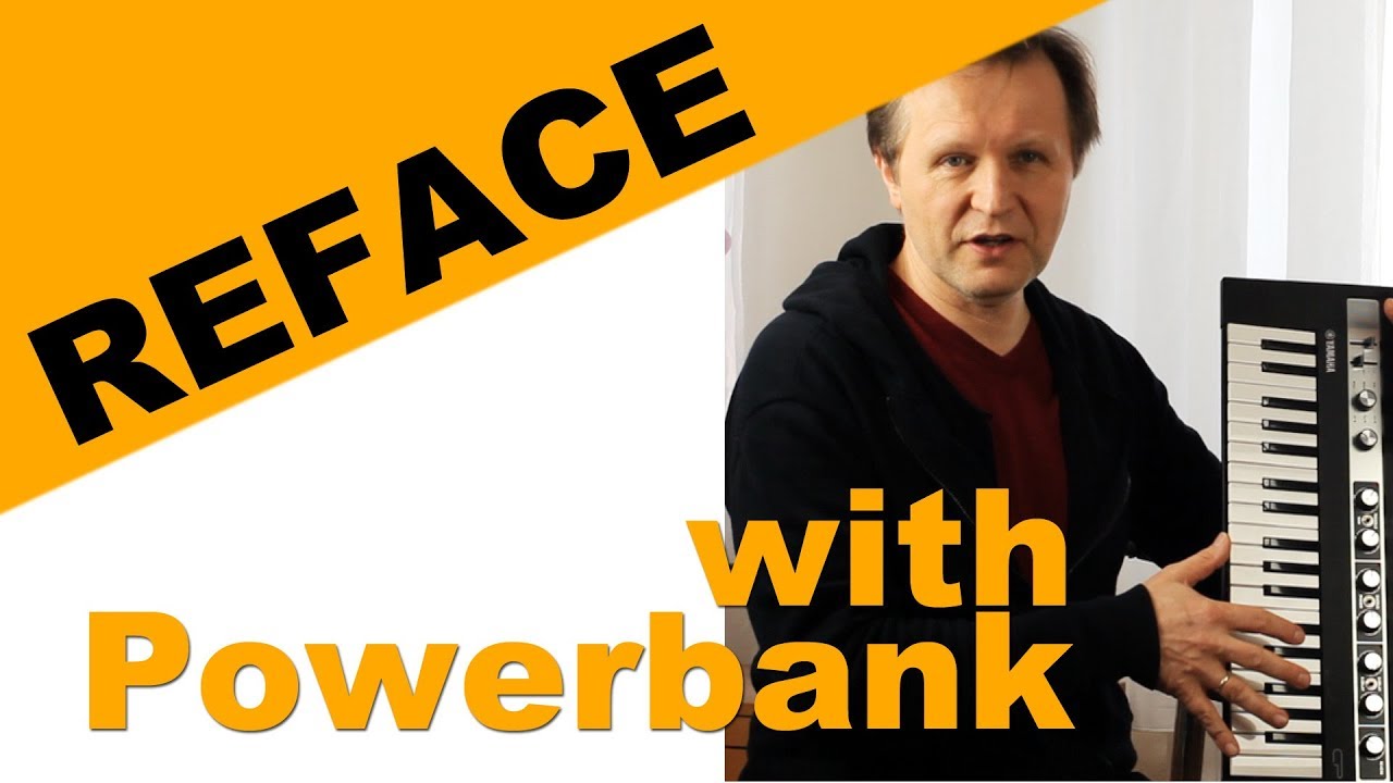 Extremely cool! YAMAHA Reface without batteries or power supply with power plant (power bank)