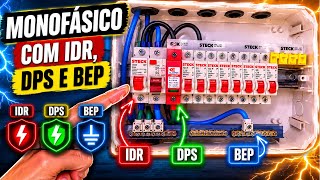 Quadro monofásico com todos componentes de segurança , idr , dps e bep.