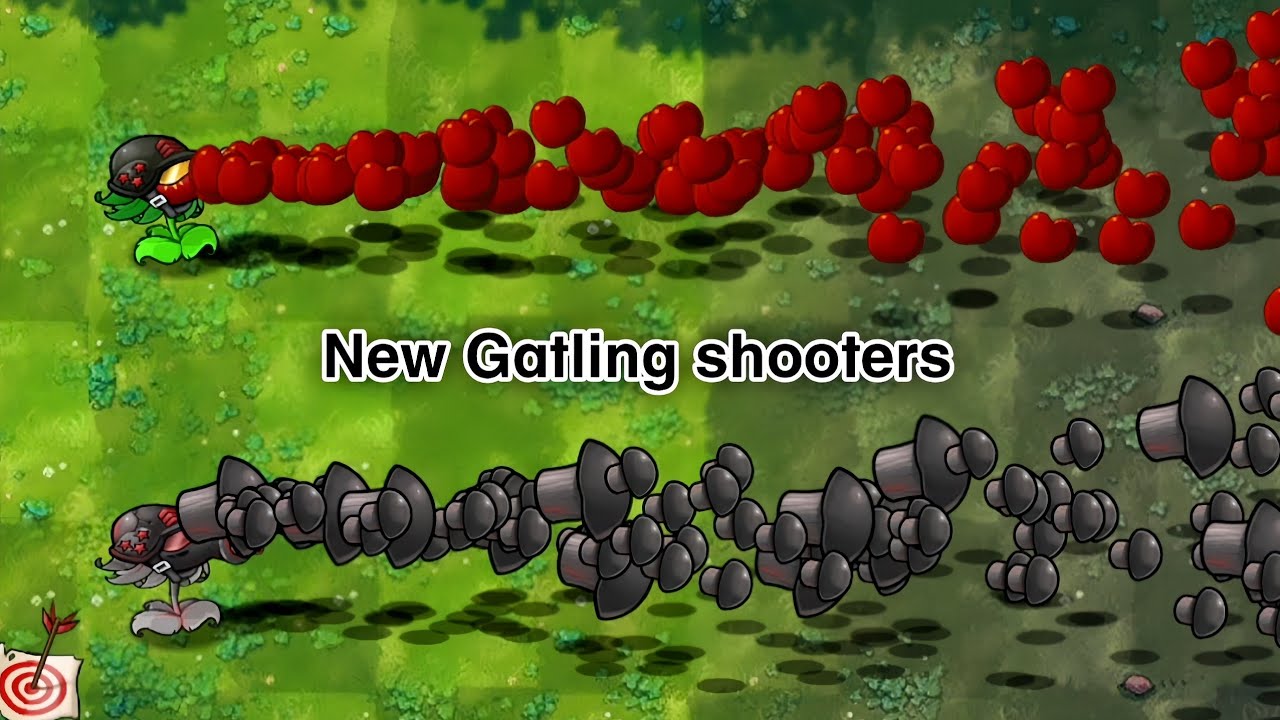 Pvz fusion new Cherry Gatling shooter and doom Gatling shooter recipe and challenge.