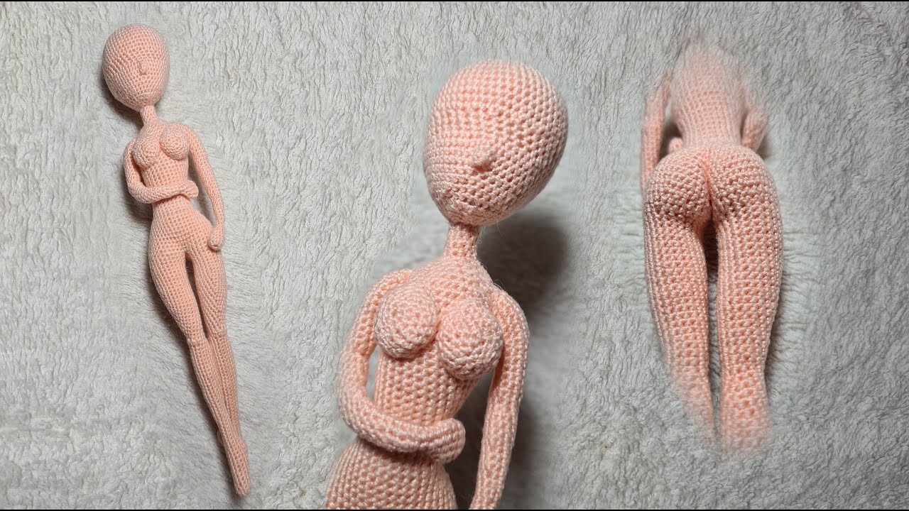 Cuerpo base muñeca amigurumi realista en español: Cuerpo (parte II)