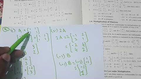 9th Class Mathematics | Chapter # 1| Matrices & Determinants | Definition,  Laws & Exercise # 1.3