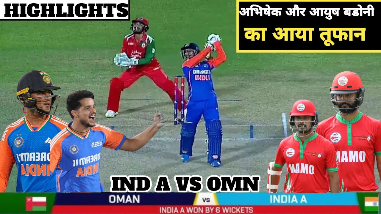 Ind Vs Omn Acc Asia Cup Match Highlights,India vs Oman Acc Asia Cup