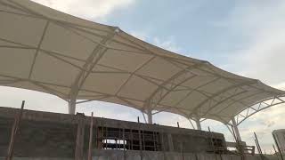 The membrane structure stand is hoisted, which is convenient to install