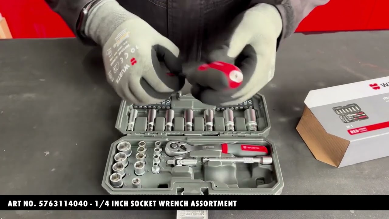 Würth Redstripe 1/4' Socket Wrench Assortment - 5763114040 - YouTube