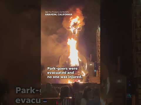 Animatronic dragon catches on fire during Disneyland 'Fantasmic!' show #Shorts