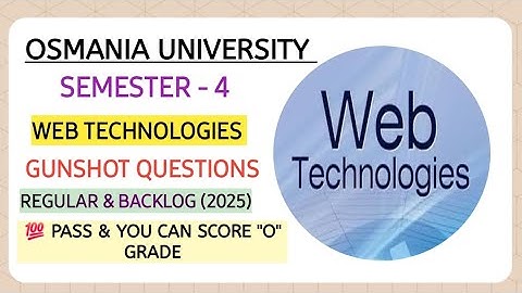 WEB TECHNOLOGIES || B.COM SEM-4 || OSMANIA UNIVERSITY|| IMPORTANT QUESTIONS 💯 PASS‎@shivanipallela 