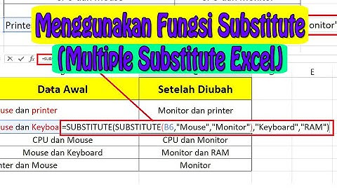 Cara Menggunakan Fungsi Substitute di Excel (Multiple Substitute Excel)