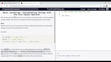 28 -  Learn Basic JavaScript   Concatenating Strings with the Plus Equals Operator