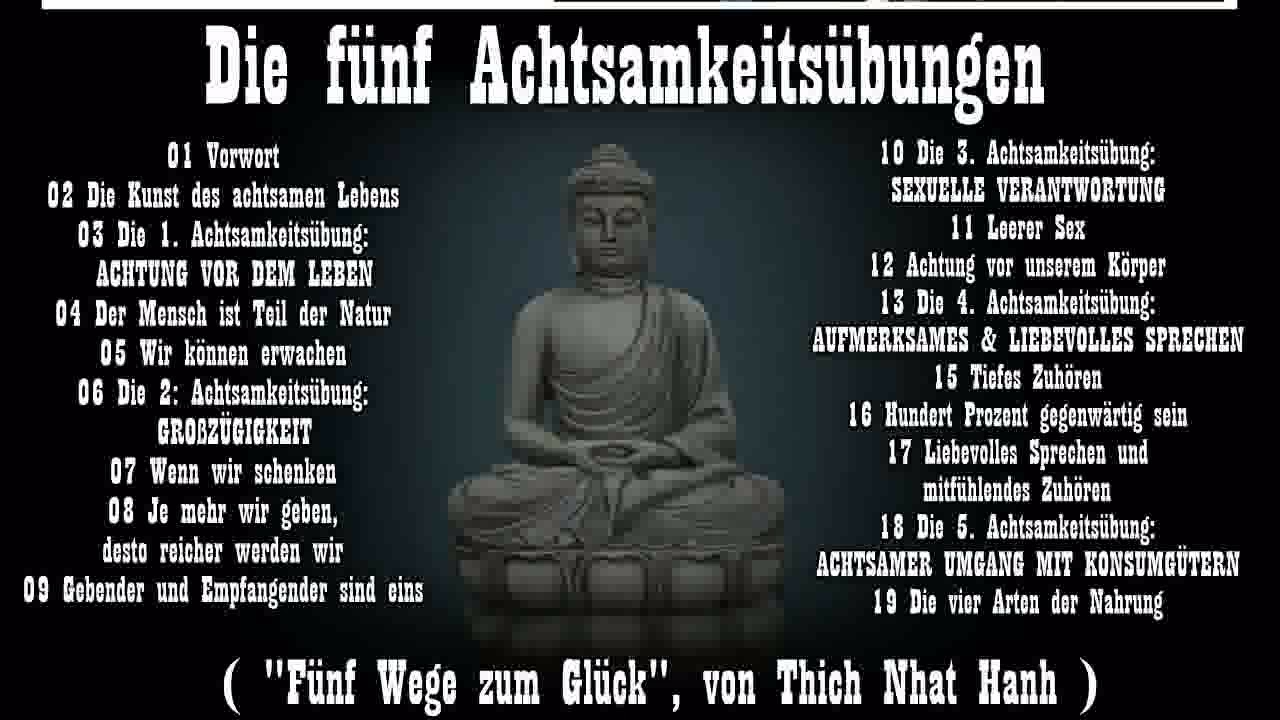 Die fünf Achtsamkeitsübungen ( Die 5 silas als Übungen )