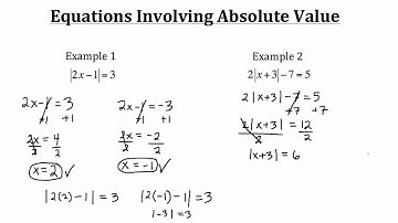 Equations Involving Absolute Value PT 1