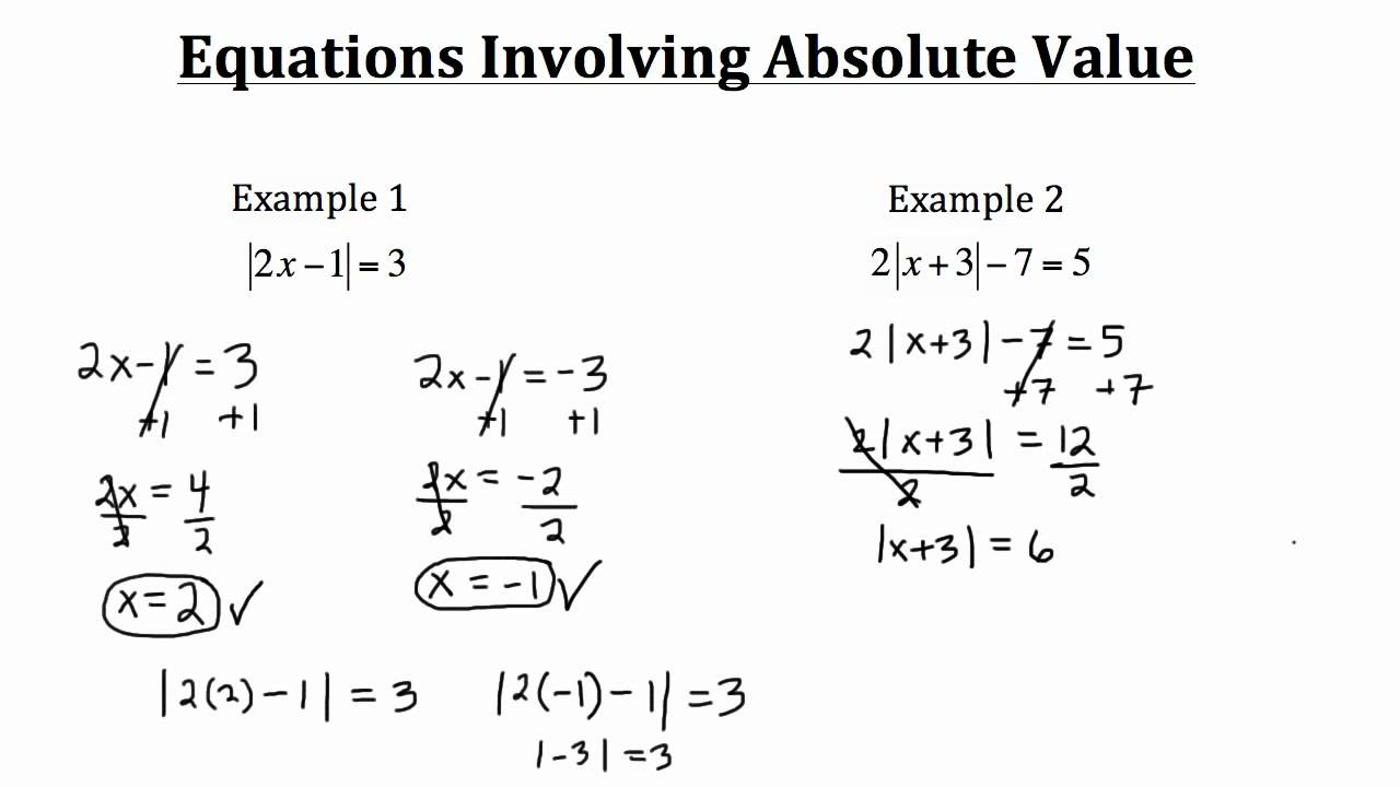 solving linear equations with absolute value