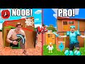 Real Life MINECRAFT Box Fort - Minecraft NOOB Vs PRO! 24 Hour Challenge DAY 6