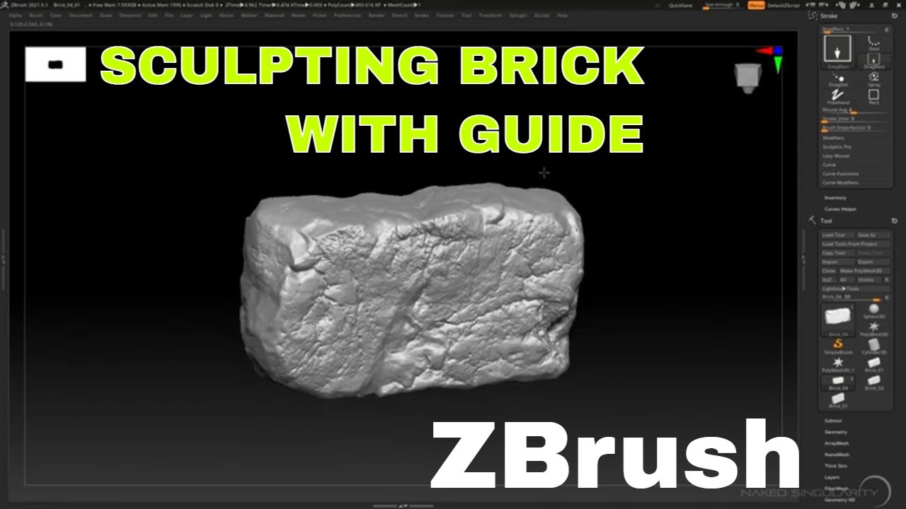 how put brick on zbrush