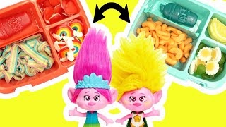 Trolls Band Together Poppy and Viva Packs School Lunch with Branch Dolls!