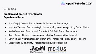 Open the Paths: On-Demand Transit Coordinator Experience Panel