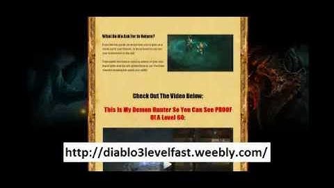 Diablo 3 Power Leveling Guide- Level from 30-60 in hours- Diablo 3 Exploit