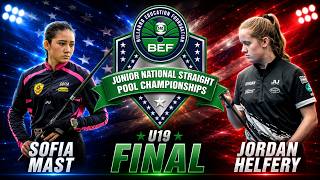 FINAL | Sofia Mast vs Jordan Helfery | USA CUE SPORTS NATIONALS U19 GIRLS STRAIGHT POOL