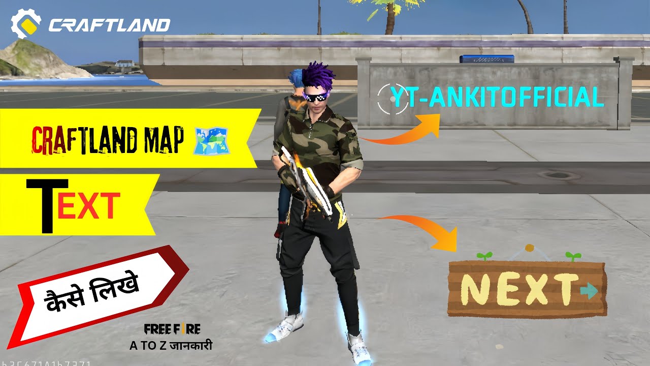 Craftland Map Add Text | How To Add Text In Craftland Map | Free Fire