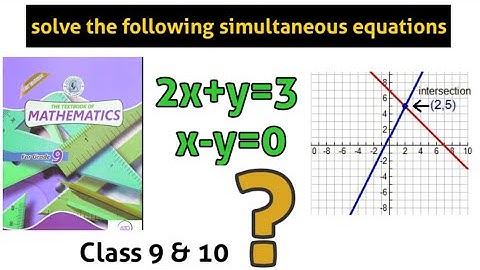 2x+y=3 ; x-y=0 graphical method solve the following simultaneous equations