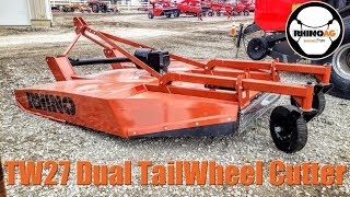 RhinoAG TW27 Dual Tailwheel Rotary Cutter (Brush Mower)