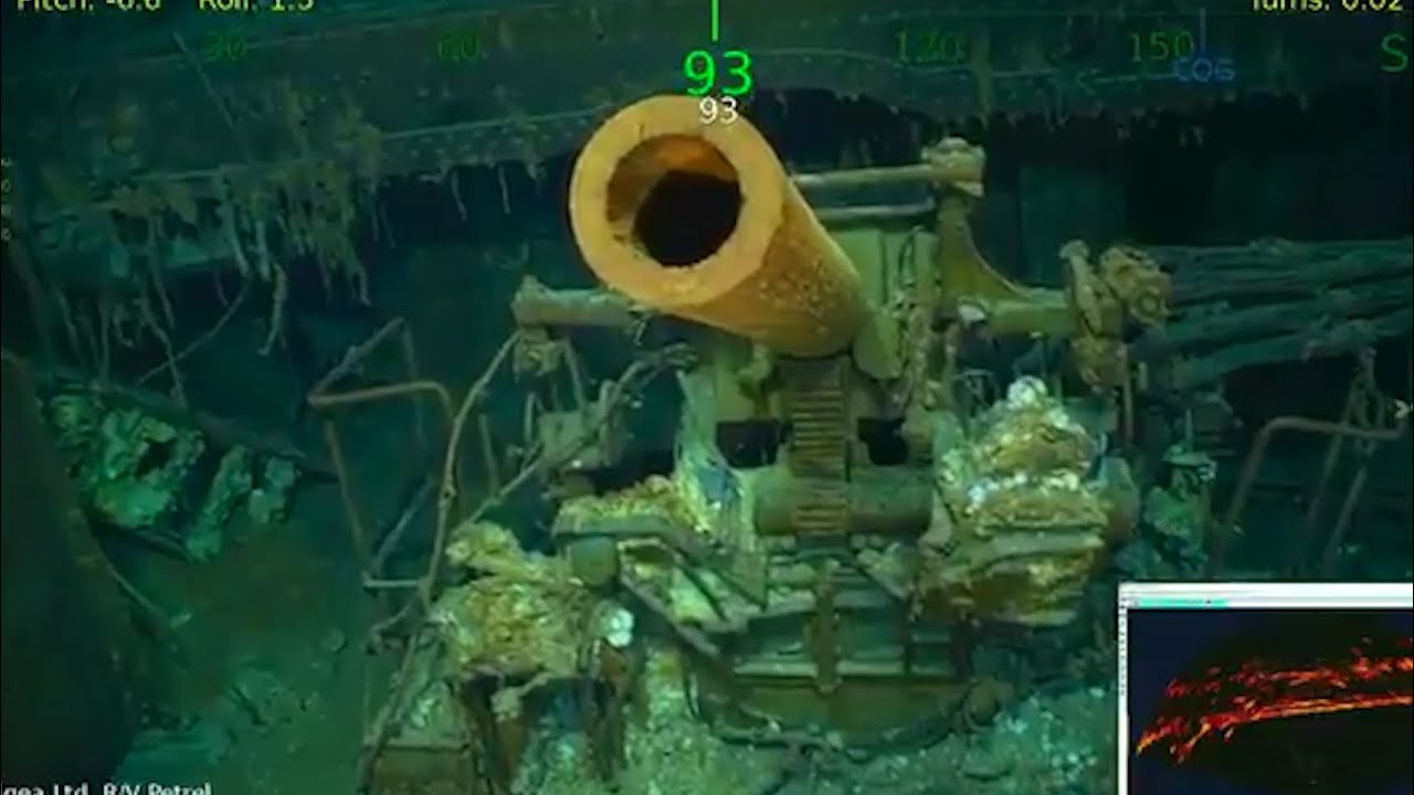 Underwater footage of sunken aircraft carrier USS Lexington