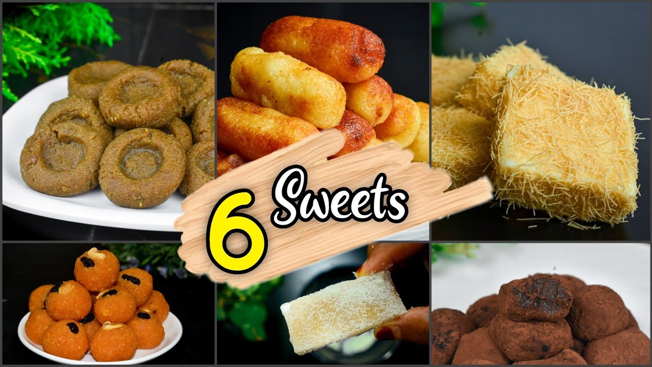 6 Variety Sweets 🤤 വീട്ടിലെ ചേരുവകൾ മതി എളുപ്പം ഉണ്ടാക്കാം 👌 Diwali