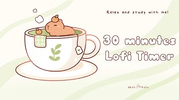 30 minutes -Relax & study with me Lofi | Matcha capybara #timer #30minutetimer #lofi #relaxing #calm