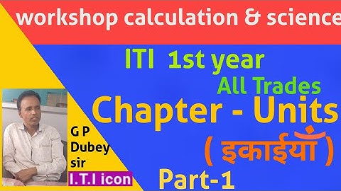 Units - (Part-1) | workshop calculation & science | #workshopcalculationandscience | #cbt