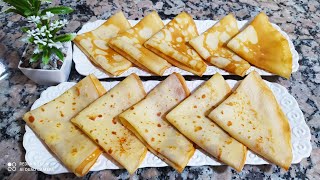 كريب🥞 حلو بدون زبدة بمكونات مضبوطة خفيييف وناجح 💯/💯 من اول تجربة/les crêpes sucrées