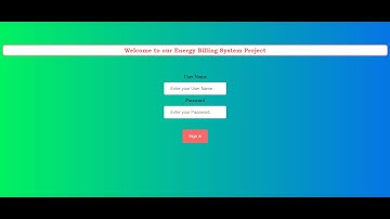 Energy Billing System Project using Html, CSS and JavaScript