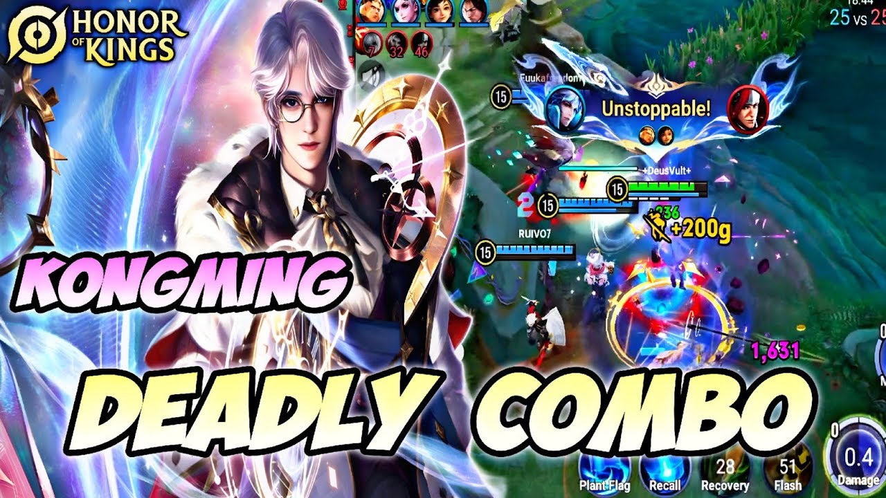 KONGMING DEADLY COMBO 🔥 - HIGH RANK PRO TECHNIQUE | HONOR OF KINGS (HOK)