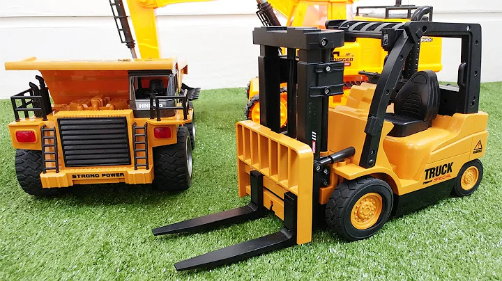 รีวิวของเล่นรถบังคับ รถโฟล์คลิฟท์บังคับ รถยก Excavator videos for children