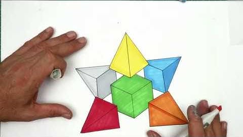 How to draw pyramids. Exploded isometric view (3D). Engineering graphics.