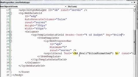 Using the Progress Bar in the Web Data Grid
