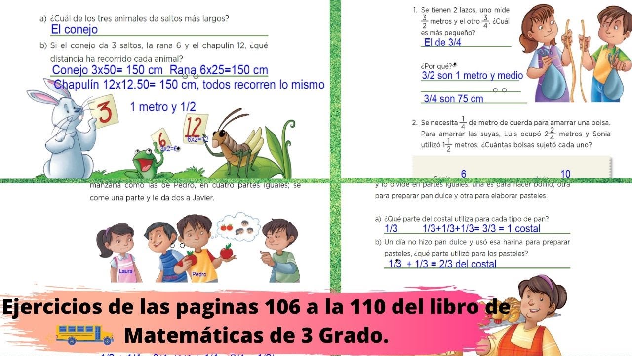 Ejercicios De Las Paginas 106 A La 110 Del Libro De Matematicas De 3 Grado Youtube